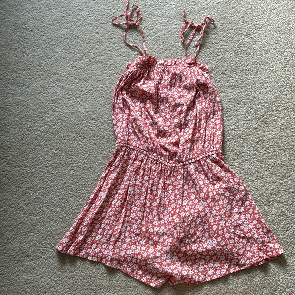 Orange and white stretchy Billabong romper